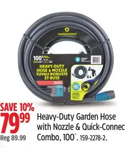 Canadian Tire Yardworks Heavy-Duty Garden Hose with Nozzle & Quick-Connect Combo offer