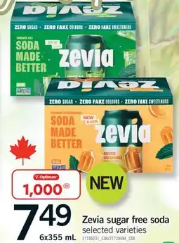 Fortinos ZEVIA SUGAR FREE SODA offer