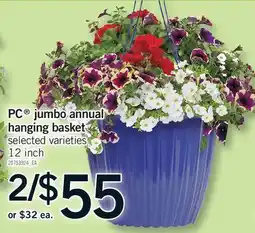 Fortinos PC JUMBO ANNUAL HANGING BASKET, 12 inch offer