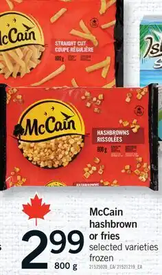 Fortinos MCCAIN HASHBROWN OR FRIES offer