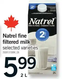 Fortinos NATREL FINE FILTERED MILK offer