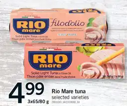 Fortinos RIO MARE TUNA, 3x65/80 g offer