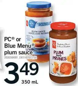 Fortinos PC BLUE MENU PLUM SAUCE offer