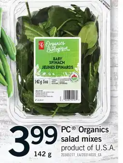 Fortinos PC ORGANICS SALAD MIXES offer
