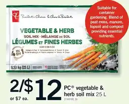 Fortinos PC VEGETABLE & HERB SOIL MIX offer