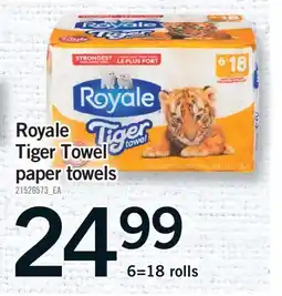Fortinos ROYALE TIGER TOWEL PAPER TOWELS, 6=18 ROLLS offer