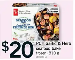 Fortinos PC GARLIC & HERB SEAFOOD BAKE offer