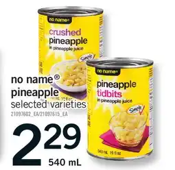 Fortinos NO NAME PINEAPPLE offer