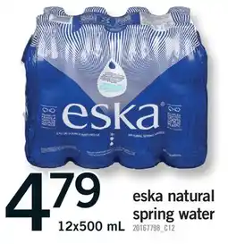 Fortinos ESKA NATURAL SPRING WATER offer