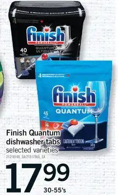 Fortinos QUANTUM FINISH DISHWASHER TABS, 30-55'S offer