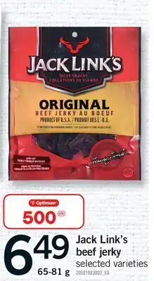Fortinos JACK LINK'S BEEF JERKY offer