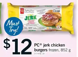 Fortinos PC JERK CHICKEN BURGERS offer