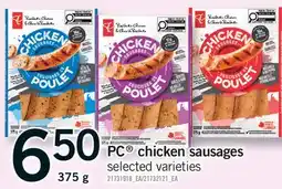 Fortinos PC CHICKEN SAUSAGES offer