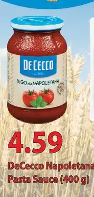 Fortinos DECECCO NAPOLETANA PASTA SAUCE, (400 g) offer