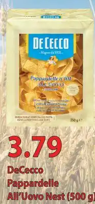 Fortinos DECECCO PAPPARDELLE ALL'UOVO NEST, (500 g) offer