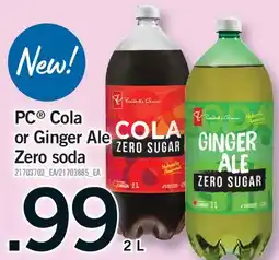 Fortinos PC COLA COLA OR GINGER ALE ZERO SODA offer