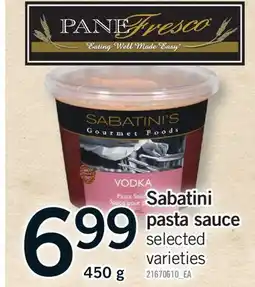 Fortinos SABATINI PASTA SAUCE offer