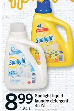 Fortinos SUNLIGHT LIQUID LAUNDRY DETERGENT offer