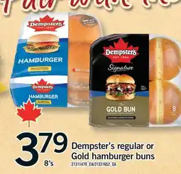 Fortinos DEMPSTER'S REGULAR OR GOLD HAMBURGER BUNS, 8's offer