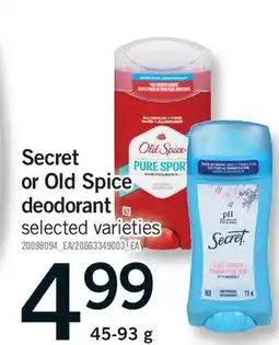 Fortinos SECRET OR OLD SPICE DEODORANT offer