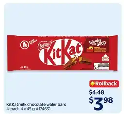 Walmart KitKat milk chocolate wafer bars offer