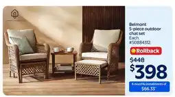 Walmart Belmont 5-piece outdoor chat set offer