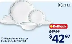 Walmart 12-Piece dinnerware set offer