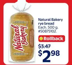 Walmart Natural Bakery rye bread offer