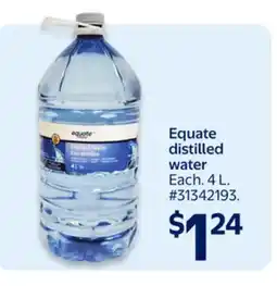 Walmart Equate distilled water offer