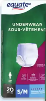 Walmart Equate incontinence products offer
