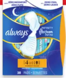 Walmart Always Flexfoam pads offer