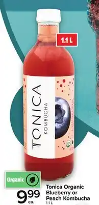 Metro TONICA ORGANIC BLUEBERRY OR PEACH KOMBUCHA offer