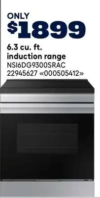 RONA Samsung 6.3 cu. ft. induction range offer