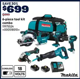 RONA MAKITA 6-piece tool kit combo offer