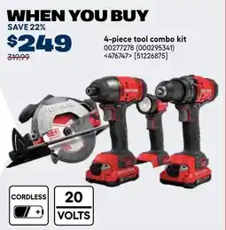 RONA Craftsman 4-piece tool combo kit offer