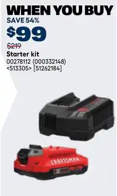 RONA CRAFTSMAN Starter kit offer