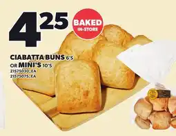 Loblaws CIABATTA BUNS 6'S OR MINI'S 10'S offer