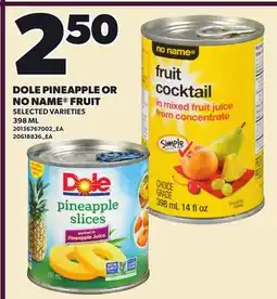 Loblaws DOLE PINEAPPLE OR NO NAME FRUIT offer