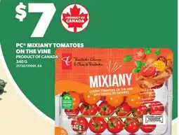 Loblaws PC MIXIANY TOMATOES ON THE VINE offer