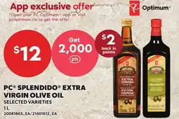 Loblaws PC SPLENDIDO EXTRA VIRGIN OLIVE OIL offer