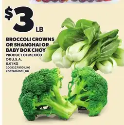 Loblaws BROCCOLI CROWNS OR SHANGHAI OR BABY BOK CHOI offer