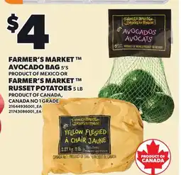 Loblaws FARMER'S MARKET AVOCADO BAG, 5's OR FARMER'S MARKET RUSSET POTATOES, 5 LB offer