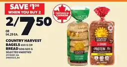 Loblaws COUNTRY HARVEST BAGELS 450 G OR BREAD 600/605 G offer