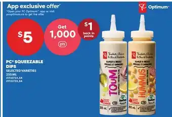 Loblaws PC SQUEEZABLE DIPS offer