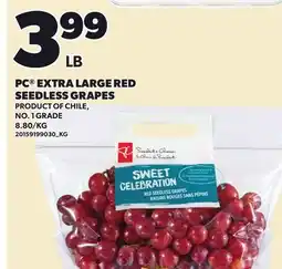 Loblaws PC EXTRA LARGE RED SEEDLESS GRAPES offer