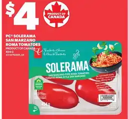 Loblaws PC SOLERAMA SAN MARZANO ROMA TOMATOES offer