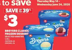 Loblaws BREYERS CLASSIC FROZEN DESSERT offer