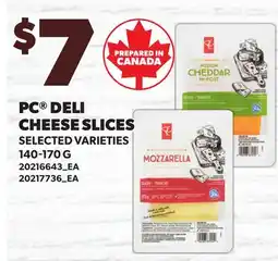 Loblaws PC DELI CHEESE SLICES offer