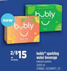 Loblaws BUBLY SPARKLING WATER BEVERAGE offer