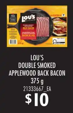 Loblaws LOU'S DOUBLE SMOKED APPLEWOOD BACK BACON offer